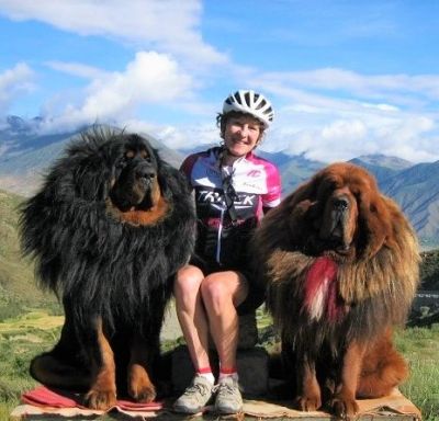 Margaret Anderson Cycling on the  tour with redspokes